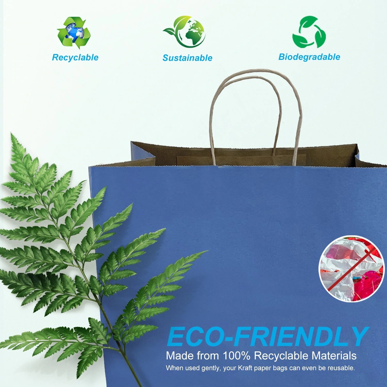 Navy Paper Bags with Twisted Handles 14x10<i></i>x15.75 inches