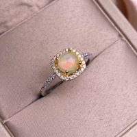 Bijoux de mariage vintage Bague opale en argent sterling 925 Design de luxe Bagues réglables pour femmes pour les fêtes