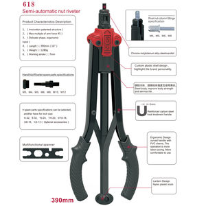 Pistolet à écrou de Rivet manuel automatique M3-M12 6 8 1/2-13 outil d'écrou de Rivet professionnel haute efficacité métrique impérial pouce US UNC <span class=keywords><strong>Riveter</strong></span> - Product Image 2