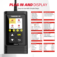 THINKCAR THINKOBD 100 avec étui de protection Lecteur de code OBD2/EOBD pour voiture Fonctions complètes Vérification Réinitialisation Effacement des défauts du moteur Diagnostic CAN