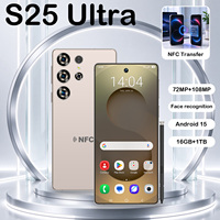 Desain Baru S25 Ultra 5G Smartphone NFC 16G+1TB Versi Global Murah CPU Deca Core Layar 7.3 Inci 16G RAM 1TB Kamera Belakang 108MP