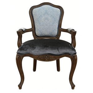 <span class=keywords><strong>Fauteuil</strong></span> sculpté de style <span class=keywords><strong>Louis</strong></span> <span class=keywords><strong>XV</strong></span> français vintage avec siège en velours - Product Image 1