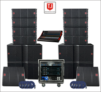 Système de sonorisation professionnel pour scène, haut-parleur de 10 pouces, caisson de basses de 18 pouces, système de sonorisation en ligne avec amplificateur, mélangeur, moniteur