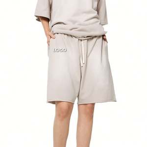 กางเกงขาสั้นผู้ชายสไตล์วินเทจ OEM รุ่น Five Pants สำหรับฤดูใบไม้ผลิและฤดูร้อน ผ้าฟอกหนัก เอวกลาง ผ้ายืดผสมคอตตอน ย้อมสีพื้น ทรงหลวม สวมใส่สบาย - Product Image 6