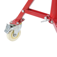 Support de Tuyau Mobile à Tête en V, Supports de Tuyau en Métal avec Roulettes, Hauteur Réglable de 28'' à 52'', Support de Tuyau