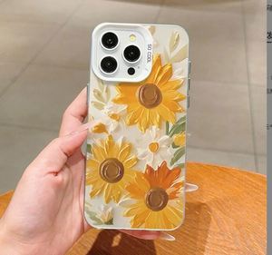 Coque de téléphone en PC+TPU imprimée et peinte avec des tournesols ensoleillés, adaptée à l'iPhone 161514 Pro Max, coque arrière givrée absorbant les chocs - Product Image 2