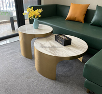 Ensemble de table basse, meubles d'intérieur, table de thé en argent ou or, en acier inoxydable, prix incroyable, 6 pièces