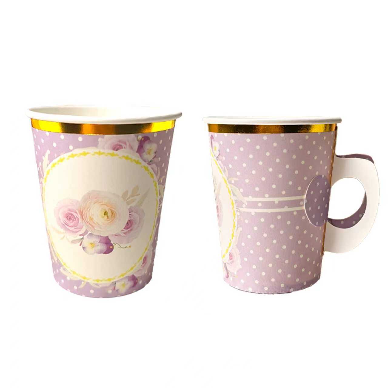 Bicchiere di carta per tea party con manico c2