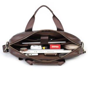 Bolsos de Hombro de Cuero Vacuno Genuino Andong, Maletines para Hombre, Bolsa de Mensajero para Portátil de 14 Pulgadas, Gran Capacidad, para Negocios - Product Image 5
