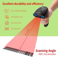 Lecteur de codes-barres sans fil portable, lecture rapide 1D 2D QR, compatible avec tous les systèmes de point de vente pour les petites entreprises