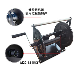 Enrouleur de tuyau manuel pour nettoyeur haute pression 4500 PSI, connecteur M22-15 en acier inoxydable pour le stockage de tuyaux d'eau - Product Image 1