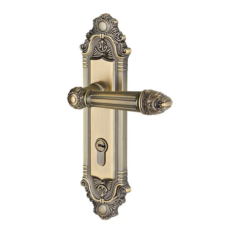 Poignée de serrure de porte moderne en alliage de Zinc solide avec poignée de levier de verrouillage de porte à longue plaque