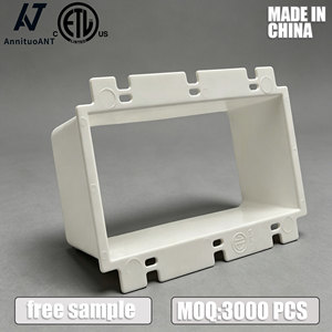 Boîtier d'extension électrique en plastique à 3 modules certifié CETL, anneau d'extension encastré pour interrupteur mural GFCI - Product Image 1
