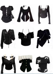 Camiseta Corta Ajustada de Verano de Alta Calidad para Mujer, con Aberturas y Manga Corta, Estilo Bodycon, para Venta al por Mayor - Product Image 6