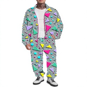 Men <b>Retro</b> Hip Hop Track Suit 2 Piece Windbreaker Outfit OEM Manufacturer - Product Image 1