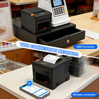 HZTZ Printer Thermal POS Kecepatan Tinggi 3 inci dengan Pemotong Otomatis, Antarmuka USB, 203dpi, Garansi 1 Tahun untuk Ritel, Restoran, dan Stok