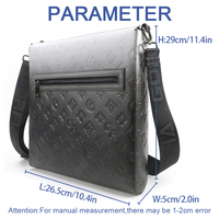 Tas Selempang Kulit Embos Pria, Tas Messenger Fashion, Tas Bahu Kapasitas Besar, Logo Custom