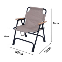 Chaise pliante Kermit en bambou rond portable pour l'extérieur, épaissie, pour restaurant, café, camping
