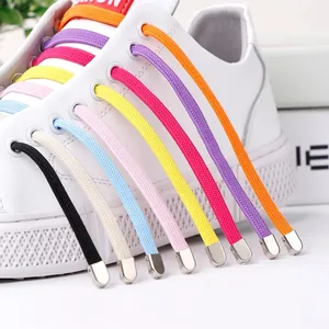 6MM hiçbir kravat ayakkabı bağcıkları elastik ayakabı açık eğlence Sneakers hızlı güvenlik düz ayakkabı bağı Unisex tembel danteller