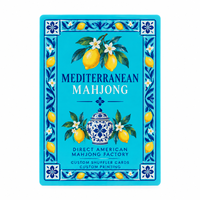 Mélangeur de tuiles de mahjong imprimé double face, bleu turquoise méditerranéen, pour cartes et tuiles, idéal pour les rassemblements et le thé de l'après-midi