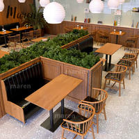 Industrielle Retro-Esstisch-Sets und Stühle Luxuriöse Sushi-Bar-Möbel Café Fast-Food Leder-Sitzbank für Restaurants