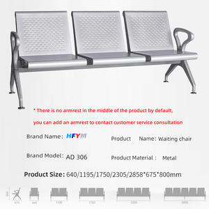 Goedkope Wachtkamer Bank Stalen Station Wachtstoel Wachtstoel Koudgewalst Stalen Stoel Voor Patiënt - Product Image 3