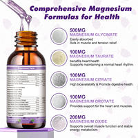OEM Gouttes liquides de glycinate de magnésium saveur myrtille 60 ml pour la relaxation et l'humeur, Vitamines