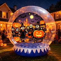 Dôme gonflable transparent pour cabine photo de Noël, maison à bulles avec trampoline et décorations d'Halloween