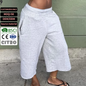 Custom Women's Sweat <b>Shorts</b> Soft Wash Long Sweat <b>3</b>/<b>4</b> Mens Bagggy <b>Shorts</b> - Product Image 1