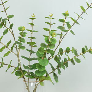 Plante artificielle en eucalyptus vert Ruilisi, décoration de mariage, décoration de la maison, utilisation en extérieur, ornement de bonsaï, feuilles en plastique souple - Product Image 4