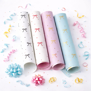 Bowknot <b>Pattern</b> Korean-style Matte <b>Paper</b> Fresh Flower Art Materials Packaging Waterproof Plastic Packaging - Product Image 1