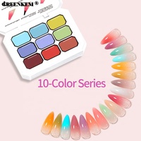 9 couleurs dégradé peinture Ombre Gel Nail Art OEM ODM Palette de couleurs Pat Pat Nail Art Ombre Gel 9 fentes Pudding Nail Gel Palette