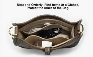 Bolsa de Maquillaje de Fieltro Premium Beige, Ecológica, de Gran Capacidad, con Asa Suave para Bolso, Organizador Duradero para Insertar en el Bolso - Product Image 4