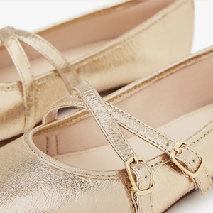 Choozii-zapatos informales para chicas, bailarinas brillantes <span class=keywords><strong>de</strong></span> cuero metálico para chicas - Product Image 5