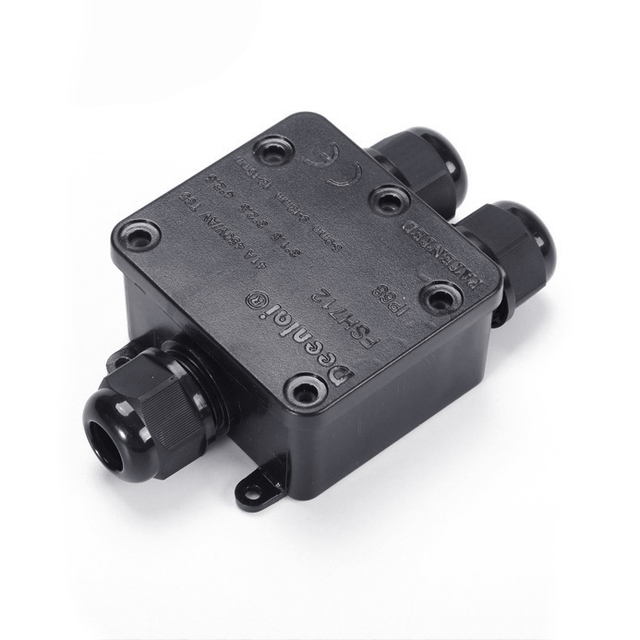IP68 Transparent Waterproof 3-Way Cable Box PC Electrical Junction Box with 94V-2 Fire Rating CE ROHS Certified
