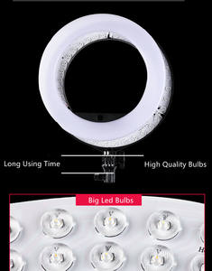 Studio USB 10 12 14 18 21 pulgadas <span class=keywords><strong>55W</strong></span> Kit de cámara de belleza RGB anillo circular Selfie Led luz fotográfica con soporte de trípode lámpara de uñas - Product Image 6