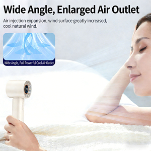 พัดลมมือถือขนาดเล็กพร้อมหน้าจอดิจิตอล 199 ระดับความเร็ว พัดลมเทอร์ไบน์แบบพกพาพลังสูงแบบชาร์จไฟได้สำหรับแขวนเอว - Product Image 3