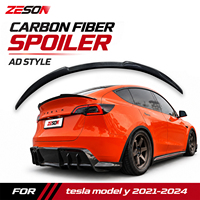 Tesla Model Y 2021-2024 Ön Makyajlı Bagaj Kapağı Kanadı için AD Style Gerçek Karbon Fiber Tavan Spoyleri