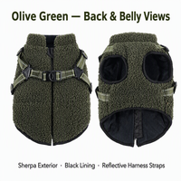 Veste-harnais d'hiver pour chien 2-en-1, épaisse et rembourrée, avec anneau de laisse, pour Golden Retriever et Labrador, idéale pour les promenades par temps froid