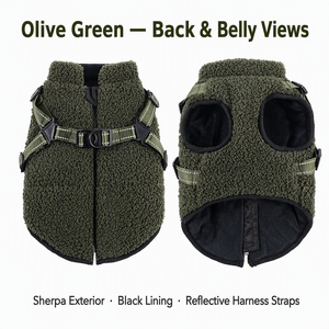 Veste-<span class=keywords><strong>harnais</strong></span> d'hiver pour chien 2-en-1, épaisse et rembourrée, avec anneau <span class=keywords><strong>de</strong></span> laisse, pour Golden Retriever et Labrador, idéale pour les promenades par temps froid - Product Image 6