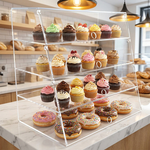 Espositore per Pane in Acrilico Trasparente di Lusso, Organizzatore da Tavolo per Pasticceria e Cupcake, Promozione da Banco Personalizzata - Product Image 6