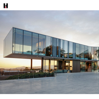 Hannover tirai dinding tahan benturan termal, Tirai dinding profil aluminium kaca Tempered untuk Hotel Vila Harga Dinding