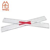 Règle Droite en Plastique Transparent de 15 cm et 30 cm avec Logo Personnalisé Imprimé pour Mesure Scolaire et de Bureau, Papeterie Promotionnelle