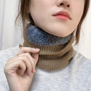 Silencieux en peluche d'hiver solide à tricoter pour femmes polaire anneau Bandana écharpe <span class=keywords><strong>cache</strong></span>-<span class=keywords><strong>cou</strong></span> chamois épais bandeau masque de <span class=keywords><strong>Ski</strong></span> - Product Image 4