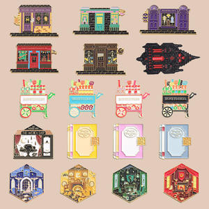 Conjunto Europeo Americano creativo colorido dibujos animados serie mágica Castillo <span class=keywords><strong>Academia</strong></span> grabado película televisión película periférico broche - Product Image 2