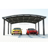 Abri de voiture en aluminium sur mesure en gros, avec toit en polycarbonate massif, résistant aux intempéries, pour villa extérieure