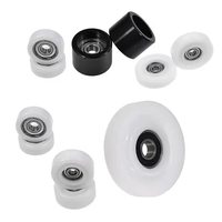 Rodamiento de Rodillos en U 608ZZ, Polea de Nylon Negra, Ruedas de Plástico de Nylon con Ranura en U