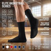 Chaussettes de basketball personnalisées sublimées, chaussettes d'équipe à impression numérique haute performance, vente en gros, chaussettes de sport athlétiques professionnelles