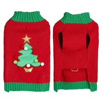 Nouveauté : Pull en acrylique de haute qualité pour chien, motif arbre de Noël rayé 3D, style léopard, automne-hiver, Noël
