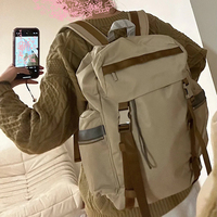 Grand sac à dos géométrique en nylon avec fermeture éclair, pour hommes et femmes, décontracté, pour les voyages, l'école, avec poches latérales, unisexe, pour tous les jours